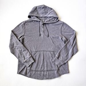 Truth by Republic Men’s Gray Henley Hoodie Pullover Sweatshirt Size M Casual